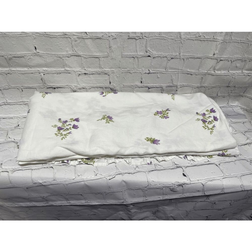 Pottery Barn - Green Row Lavender Bunches Cotton Linen Duvet & Sham Full Queen - Picture 8 of 12
